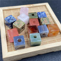 Wholesale 5mm Hole 16*16mm Square Bead Sodalite Carnelian Rose Quartz Crystal Stone Abacus Beads DIY Jewelry Accessory