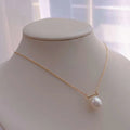 9-10MM Natural Semi-Porous Freshwater Rice Pearl Pendant Collar De Perlas Balance Beam Zircon Necklace