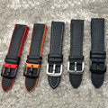 Waterproof Rubber Leather Hybrid Watch Strap Sport Breathable Carbon Fiber Leather Watch Strap FKM Rubber Watchband