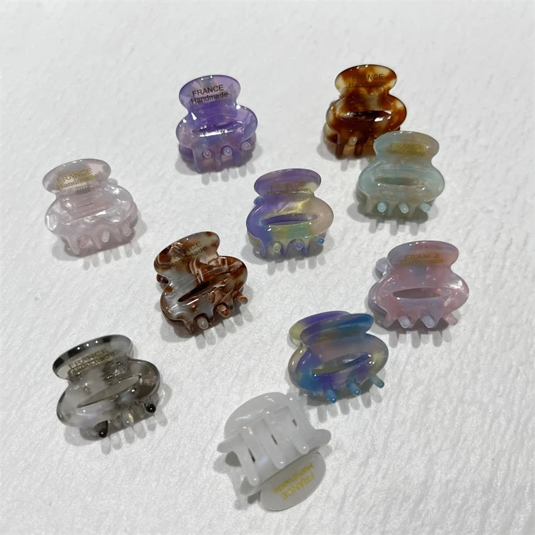 Korean Mini Hairpin Small Side Decorative Female Ponytail Clip Marble Acetate Board Hair Claws