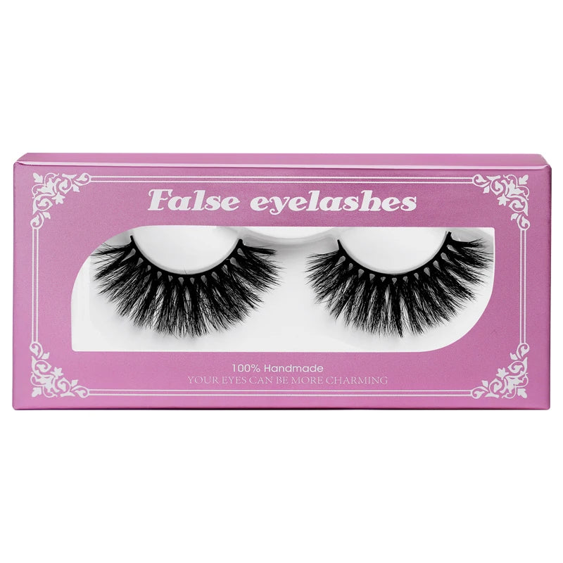 Luxury Diamond Eyelash Box with Custom Logo Handmade Mink Lash Strips Wholesale Vendor for Mixed Length Thick Eyelashes
