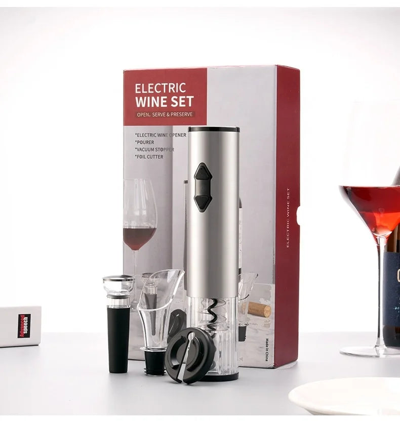 4 in 1 Electric Cordless Wine Bottle Opener High Quality Key Shape Easy Usage Metal Aluminium Material for Promotional Gifts