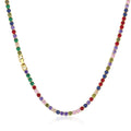 High-end Brass 18K Gold Plated Cubic Zircon Crystal Ladies Charm Tennis Necklace for Party Fashion Jewelry Wholesale