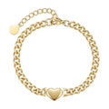 Fashion 18K Gold Plated Stainless Steel Jewelry Chain Heart Charm for Women Accessories Bracelet B212267