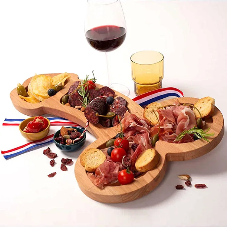 Unique Solid Wood Aperitif Board Funny Cutlery Kitchen Cheese Board and Charcuterie Boards