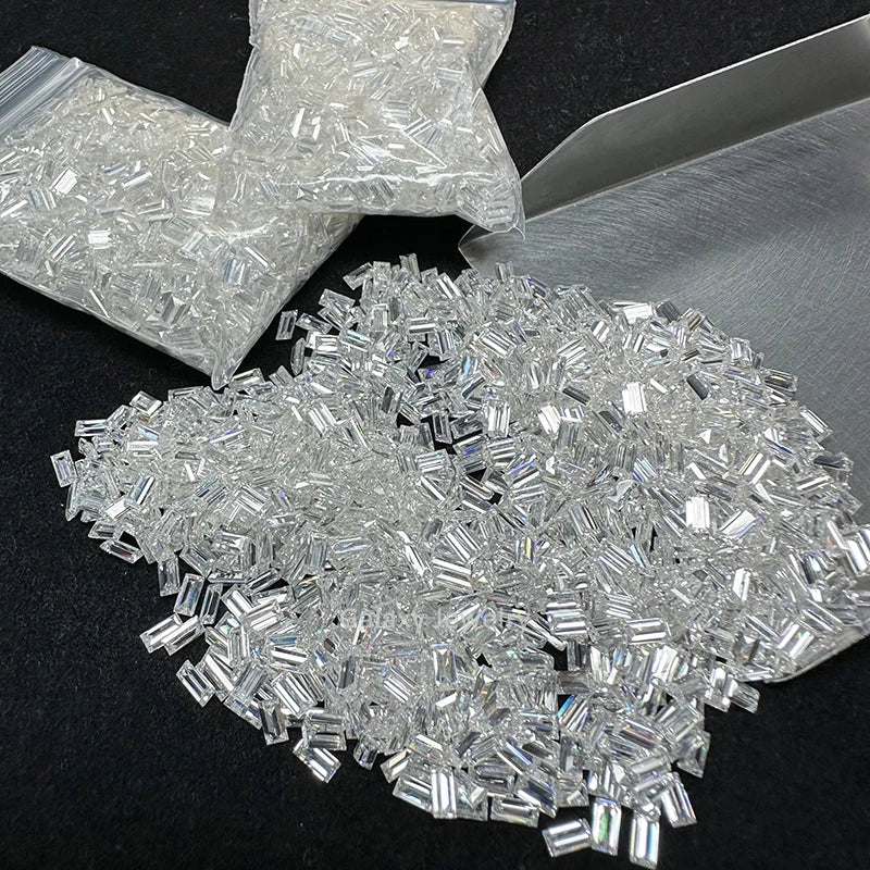 Factory Wholesale Baguette Cut Loose Moissanite Synthetic Melee Size 1.5*2mm to 3*5mm Moissanite Diamond for Jewelry Making