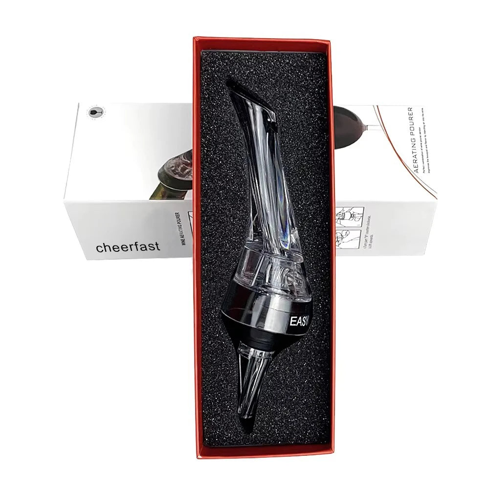 Easy to Clean Acrylic Material Instant Wine Aerator Diffuser Pourer and Decanter Spout Plastic Wine Bottle Aerating Pourer