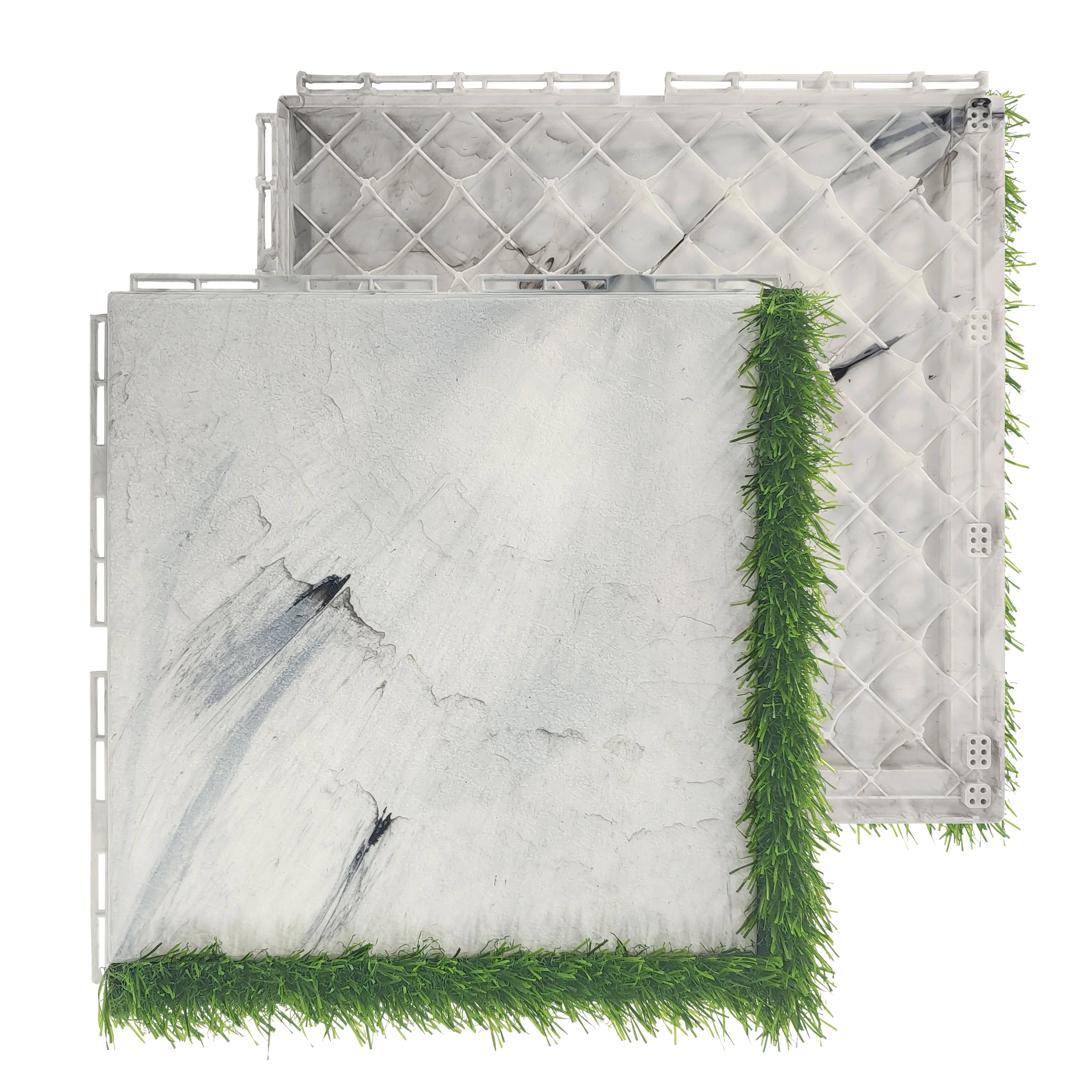 New Design Modern White PP Wood-Grain Square Deck Tile PG-213M Eco-Friendly Waterproof Anti-Slip Interlocking Outdoor DIY 3-Year