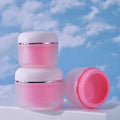 Plastic Cosmetic Container Face Cream Jar Double Wall 30g 50g 100g 150g Frosted clear Plastic Jar with pink Inner