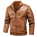 Men Motorbike Leather Jackets Breathable Wholesale Fashion Cool Zipper Leather Jackets Thick Fleece Warm Winter Coat