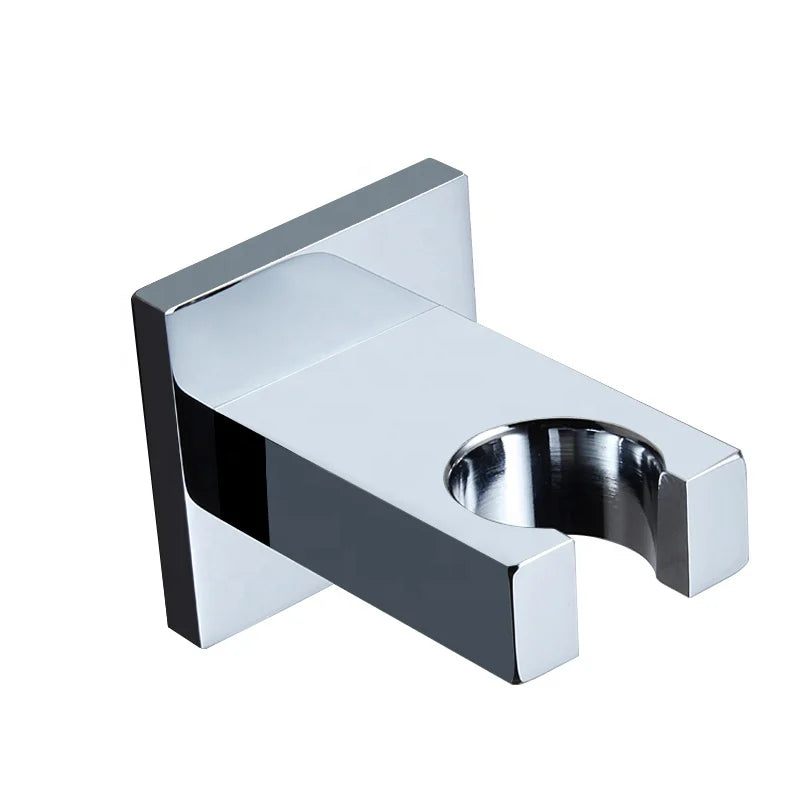 Chrome Handheld Shower Head Bracket Square ABS Shower Holder with Plated Surface for Bathroom Shower Room