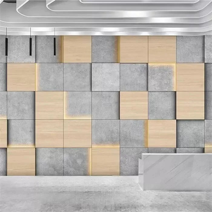 3D Three-Dimensional Wallpaper Office Background Wall Mural Retro Industrial Style Cement Gray Gym Bedroom Living Room Wallpaper