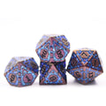 Low MOQ Custom Logo Blue Polygon Metal D4-D20 Side Dice 7PCS DND Rpg Dice Set