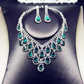 High Quality Wholesale Bridal Crystal Diamond Necklace Earring Jewelry Set Exquisite Wedding Dress Accessories
