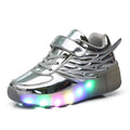 Children Wing Roller Shoes One Wheel LED Without Light USB Charging Roller Skating Shoes