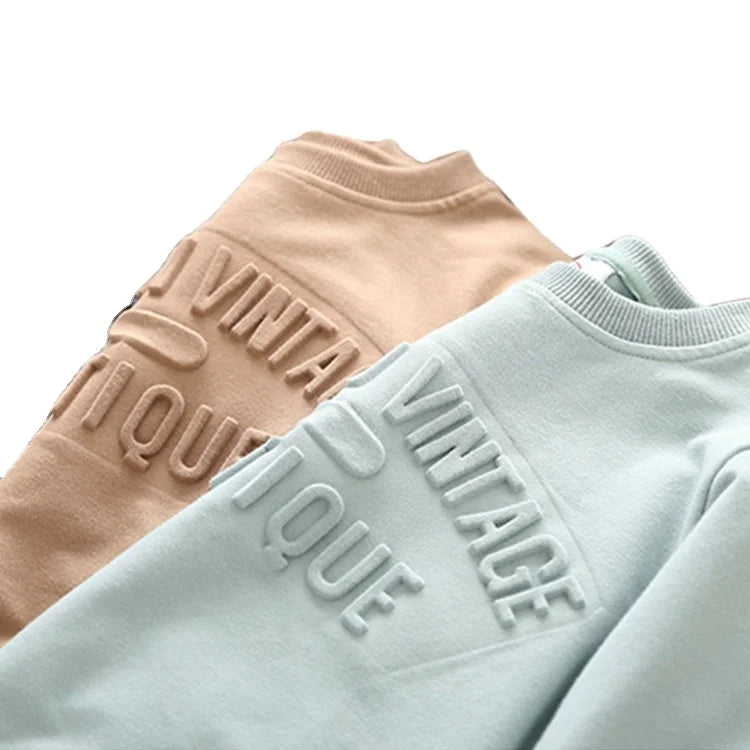 100% Cotton Printing on Demands  Heavyweight Hoodies 3D Embossing Vintage Street Wear Hoodie Custom Hoodies Low Moq