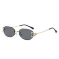 Factory Wholesale Small Frame Shades Sunglasses Vintage Metal Rimless Sunglass Frame No Frame Glasses Oval Sunglasses