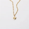 Fenny Wholesale 18K PVD Plated No Fade High Quality Classic Hollow Heart Pendant Figaro Chain Stainless Steel Necklace for Women