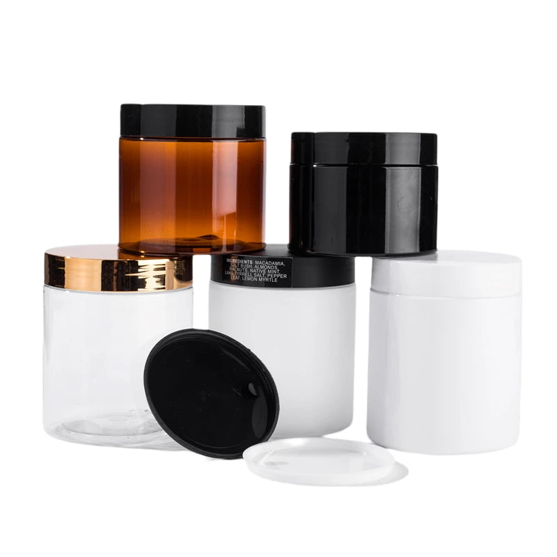 16oz 500ml PET Food Grade Jar with Aluminum Black Brown Lid