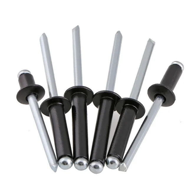 2.4mm 1/8" 3/16" Aluminum Dome Head Blind Rivets Black