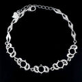 Sterling Silver 6*6mm Semi Mount Bracelet Empty Support Blank Claws Setting S925 Base Holder Without Center Stone Inlay for DIY