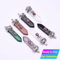 Natural Healing Rough Stone Gemstone High Quality Necklace Bracelet Charms Hand Carved Sword Crystal Tear Drop Pendant
