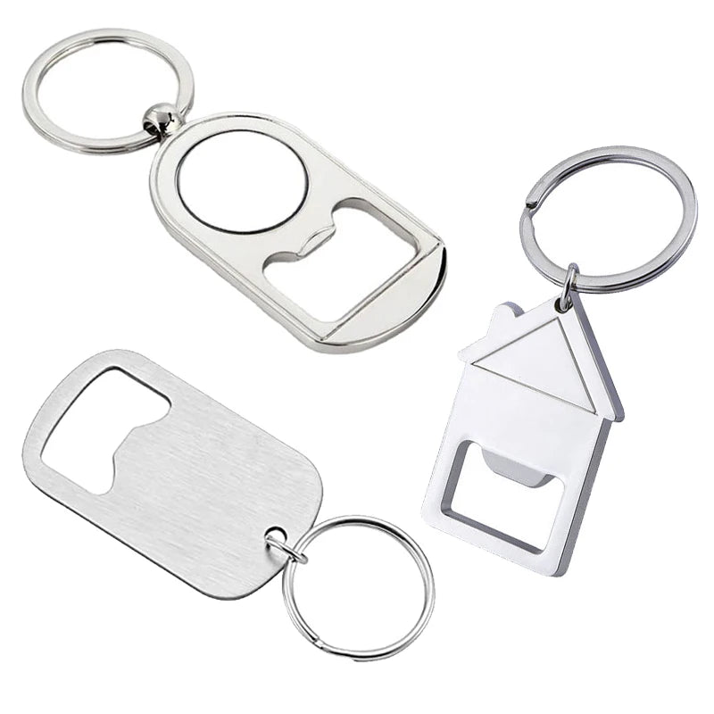 Wholesale Personalized Metal Keyring Design Logo Engraved Aluminum Stainless Steel Beer Custom Keychain Bottle Opener