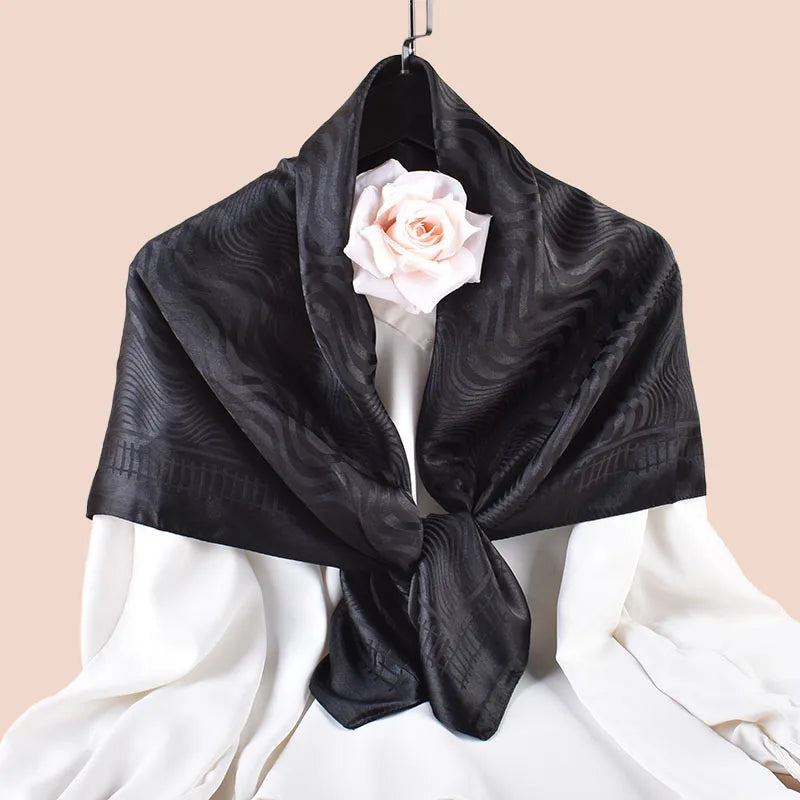 QL New Fashion Cashew Flower Satin Jacquard 90* 90cm Square Scarf for Men Neck Scarf Muslim Hijab Ethnic Scarf Women Shawl