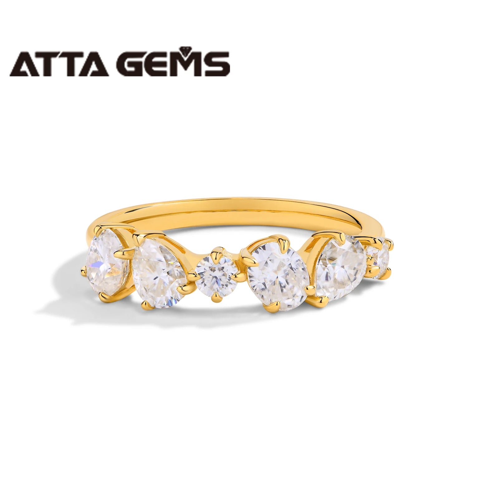 ATTA Top Quality D Color Fancy Shaped Moissanite Diamond Rings for Women S925 Sterling Silver Engagement Wedding Fine Jewelry