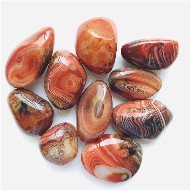 Wholesale Natural Crystal Polished Small Size Red Agate Sardonyx Palm Stone Crystal Pocket Stone for Healing