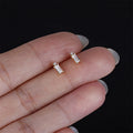 Trendy Small Jewelry Girls Gold Plated Minimalist CZ Stud Earrings