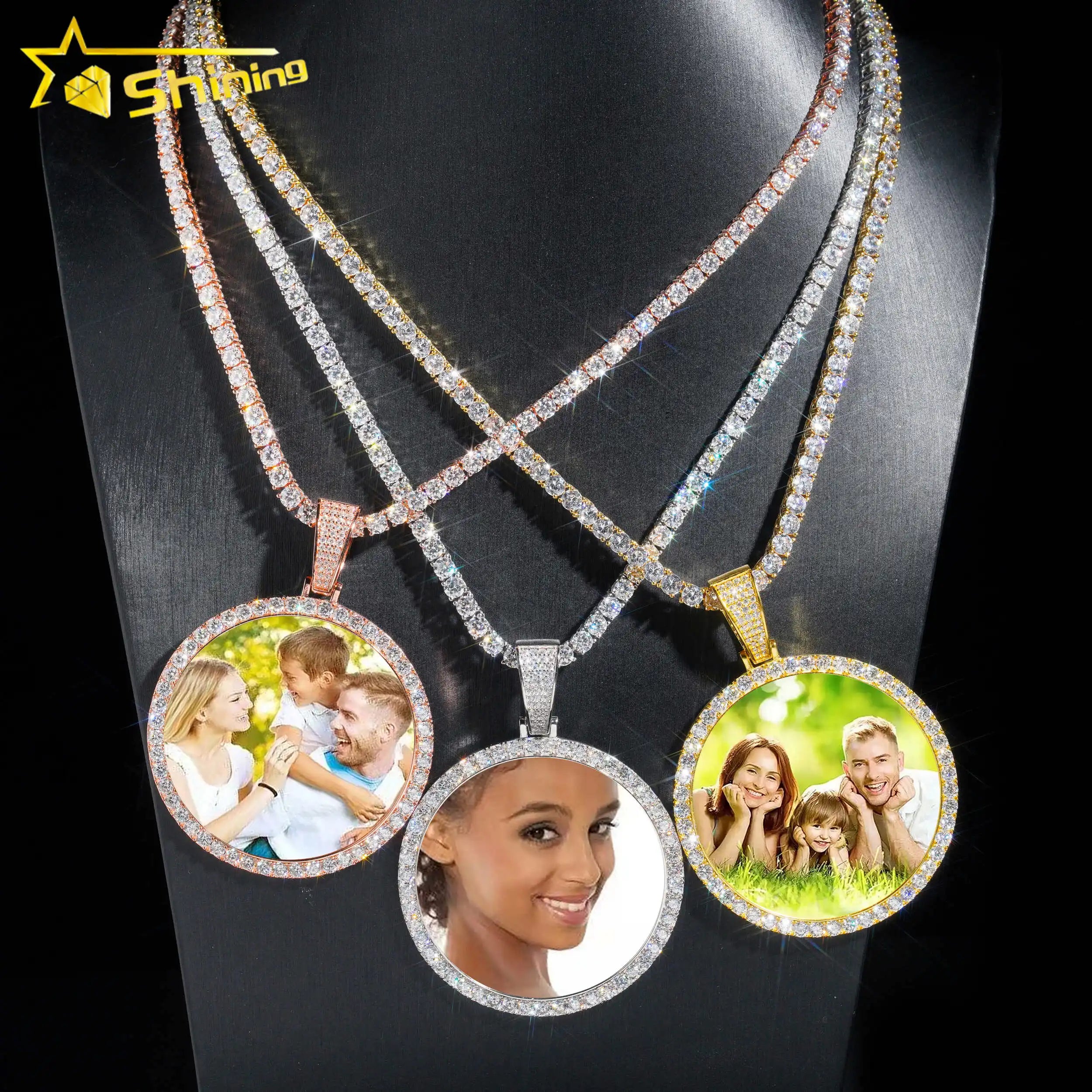 Hip Hop Jewelry Waterproof and Scratch-resistant Memory Pendant Waterproof Hip Hop Moissanite Memory Pendant