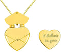 Custom Name Letter Photo 18k Gold Heart-Shaped Envelope Box Chain Trendy Gold Plated Pendant Necklace Stylish Jewelry Accessory