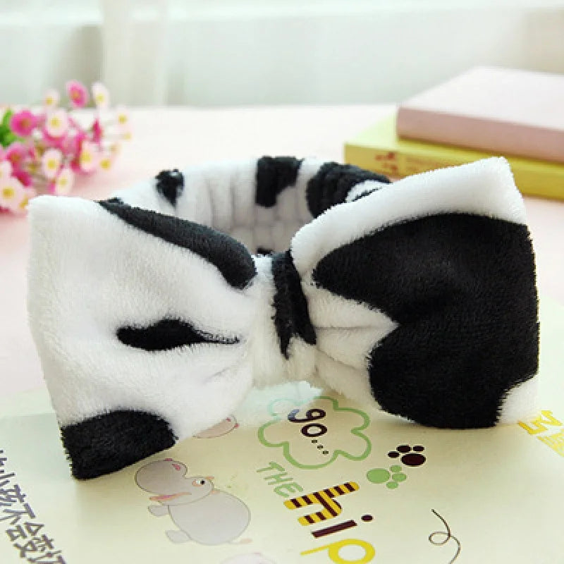 Fashion Women Girls Washing Face Shower Headband Bow Makeup Hair Bands Facial Spa Headband