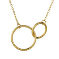 Wholesale Double Circle Link Ring Circle Interlocking  Friendship Stainless Steel Pendant Necklace
