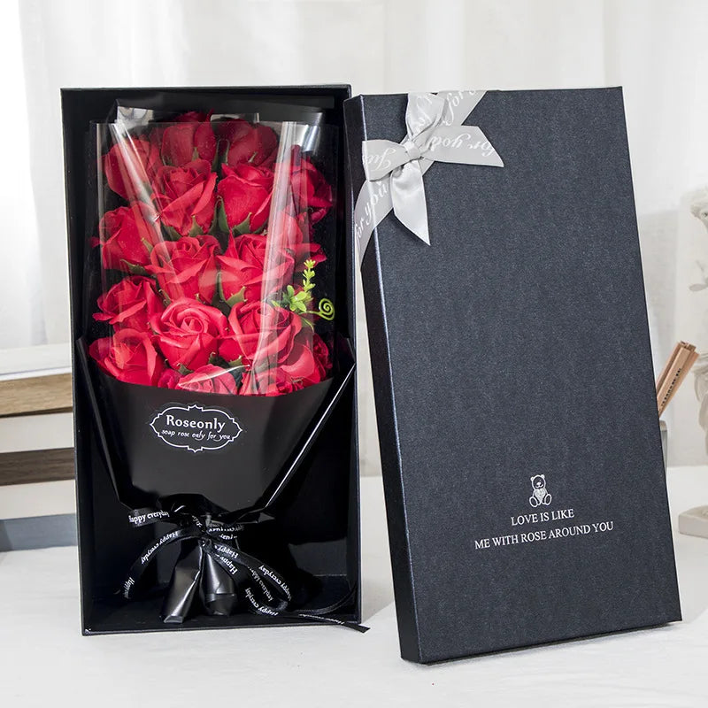 Preserved Artificial Roses Bouquets in Gift Boxes Valentine's Day Graduation Father's Day Mother's Day Gifts