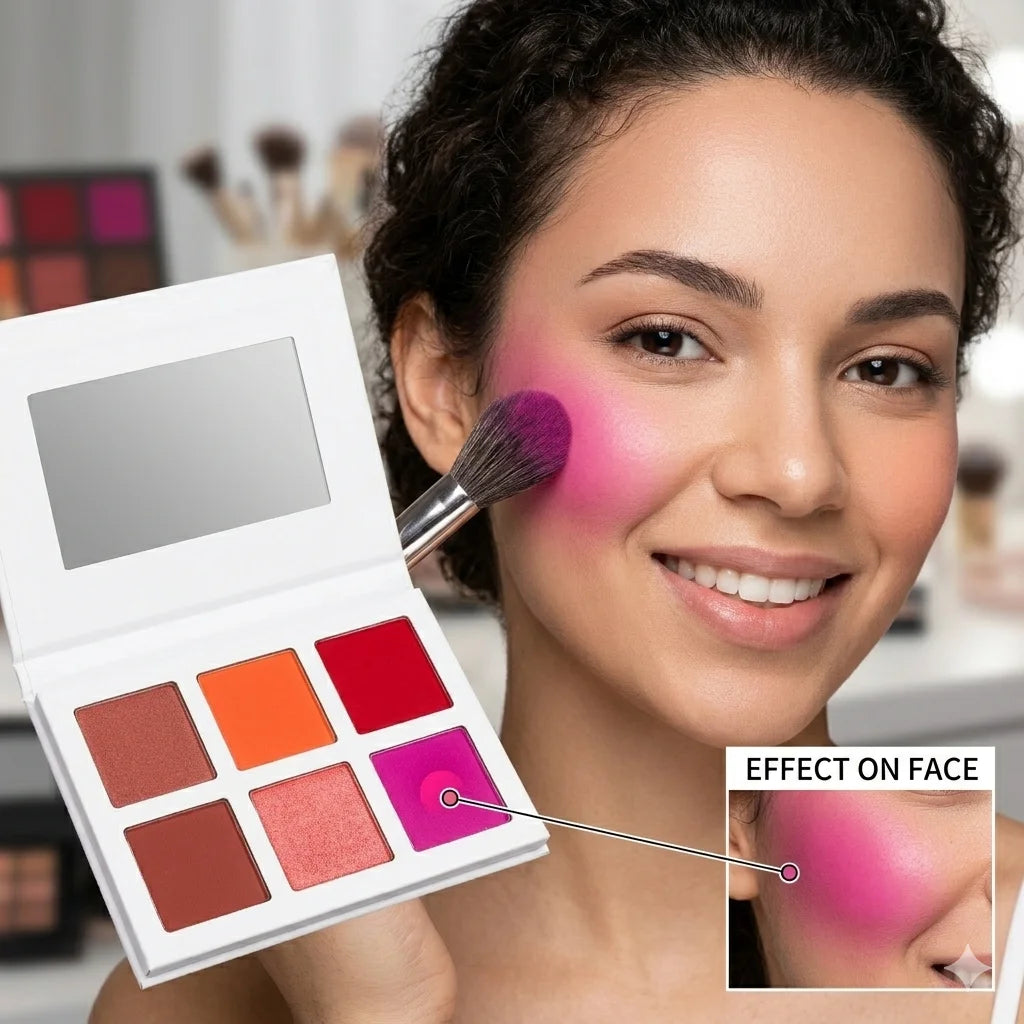 Wholesale Private Label Vegan Mineral Highlighter Bronzer Blush Palette Matte Powder Custom Face Makeup High Pigment Talc Free