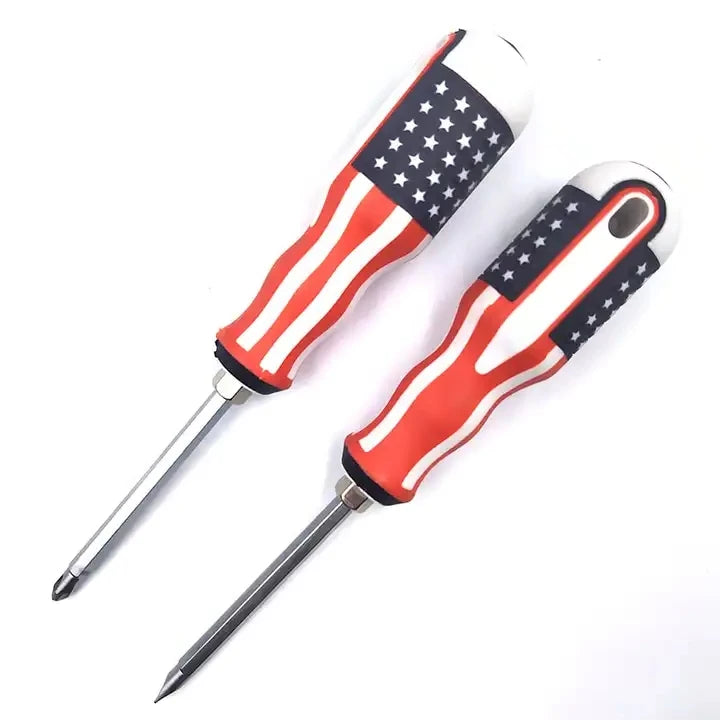 Chrome Finish Multi-Function American Flag Handle Screwdriver Single Dual Purpose for Industrial DIY Projects Customizable OEM