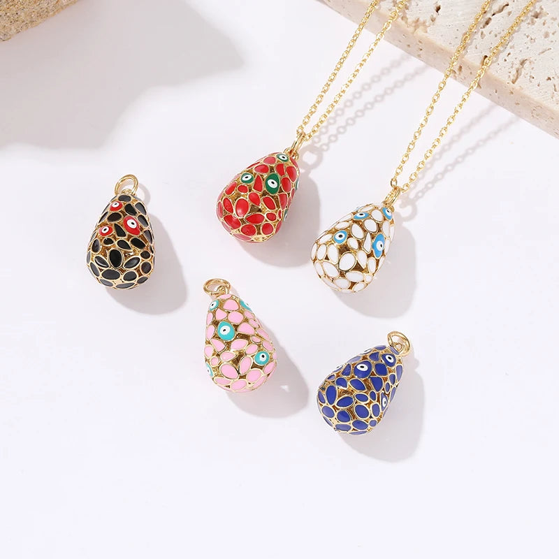 14K Gold Plated Enamel Dubai Gold Lucky Turkish Evil Eye Jewelry Pendant