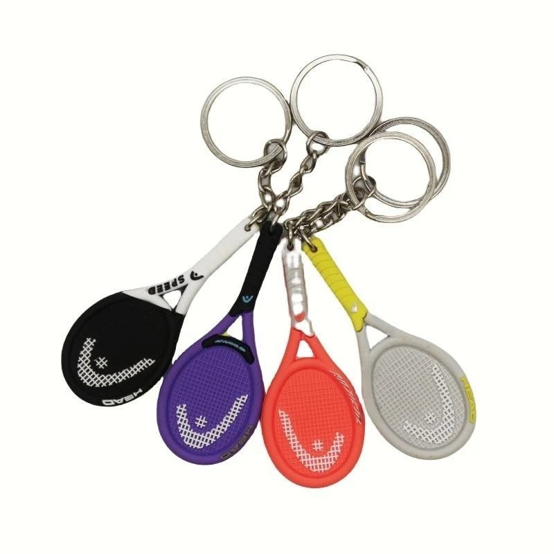Wsnbwye Low Price 3d 2d Soft Pvc Rubber Silicone Tennis Racket Padel Racket Gift Sublimation Fan Anime Keyring Keychain