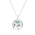D00027 Christmas 925 Sterling Silver Zircon Hollow-out Tree of  Life Necklace Pendant Vintage Fine Jewelry for Women