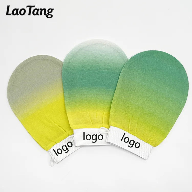 Wholesale Korean Style Oval-shaped Exfoliating Mitts Simple Bath Body Gloves for Removing Dead Skin Wholesale Guante Exfoliante