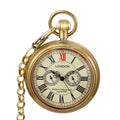 Antique Chain Mechanical Watches Hand Winding Brass Roman Mechanical Pocket Watches