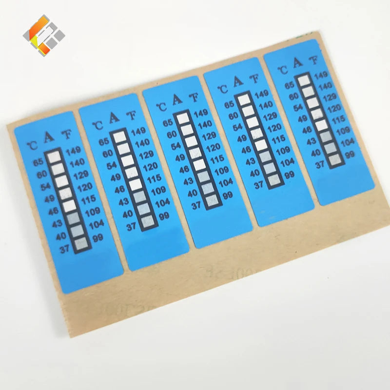 Color Changing Waterproof PET Material Temperature Indicator Stickers Reversible & Irreversible Adhesive Labels