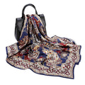 European American Fashion Women Paisley Printed Large Size Head Scarf Square Scarves Bandana Woman Silk Feeling Satin Scarf