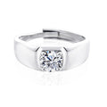 Best Selling 6.5mm Round Brilliant Cut Moissanite Rings Fashion Jewelry 925 Silver Men Ring Couple Rings