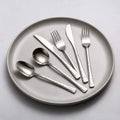 Luxury 304 Stainless Steel Cutlery Set Mirror Polished Hammered Texture Flatware Wholesale for High-end Restaurant & Wedding