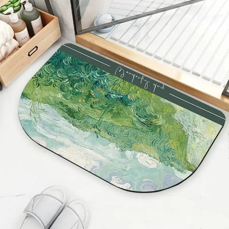 Absorbent Eco-Friendly Diatom Mud Bath Mat Quick-dry Non-slip Show Floor Mat for Bathroom Kitchen