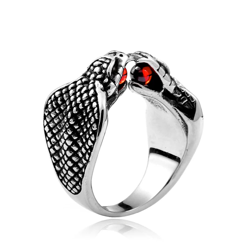 SS8-326R Steel Soldier Stainless Steel Punk Snake Ring Fashion Jewelry Gift