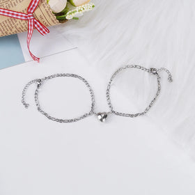 Stainless Steel Mixed Chain Hearts Magnetic Couples Bracelet for Lover SB041